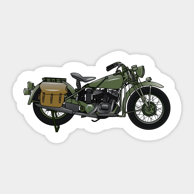 Military cruiser motorcycle cartoon illustration Sticker by Miss Cartoon